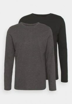 Pier One 2 Pack - Longsleeve - Dark Grey/Black -Herenkledingwinkel 007c88127656457c8f19869283e98031