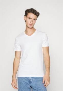 Pier One V Neck Bird Tonal 3 Pack - T-Shirt Basic - Light Brown/White/Dark Blue -Herenkledingwinkel 1f5463f9c0604b97998b18e77595bc5f