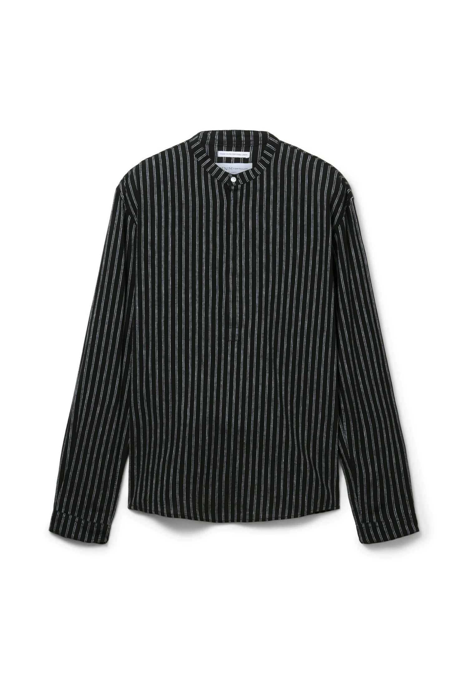 TOM TAILOR Denim Mit Stehkragen - Overhemd - Black Stripe 7 TOM TAILOR Denim Mit Stehkragen - Overhemd - Black Stripe - Afbeelding 7