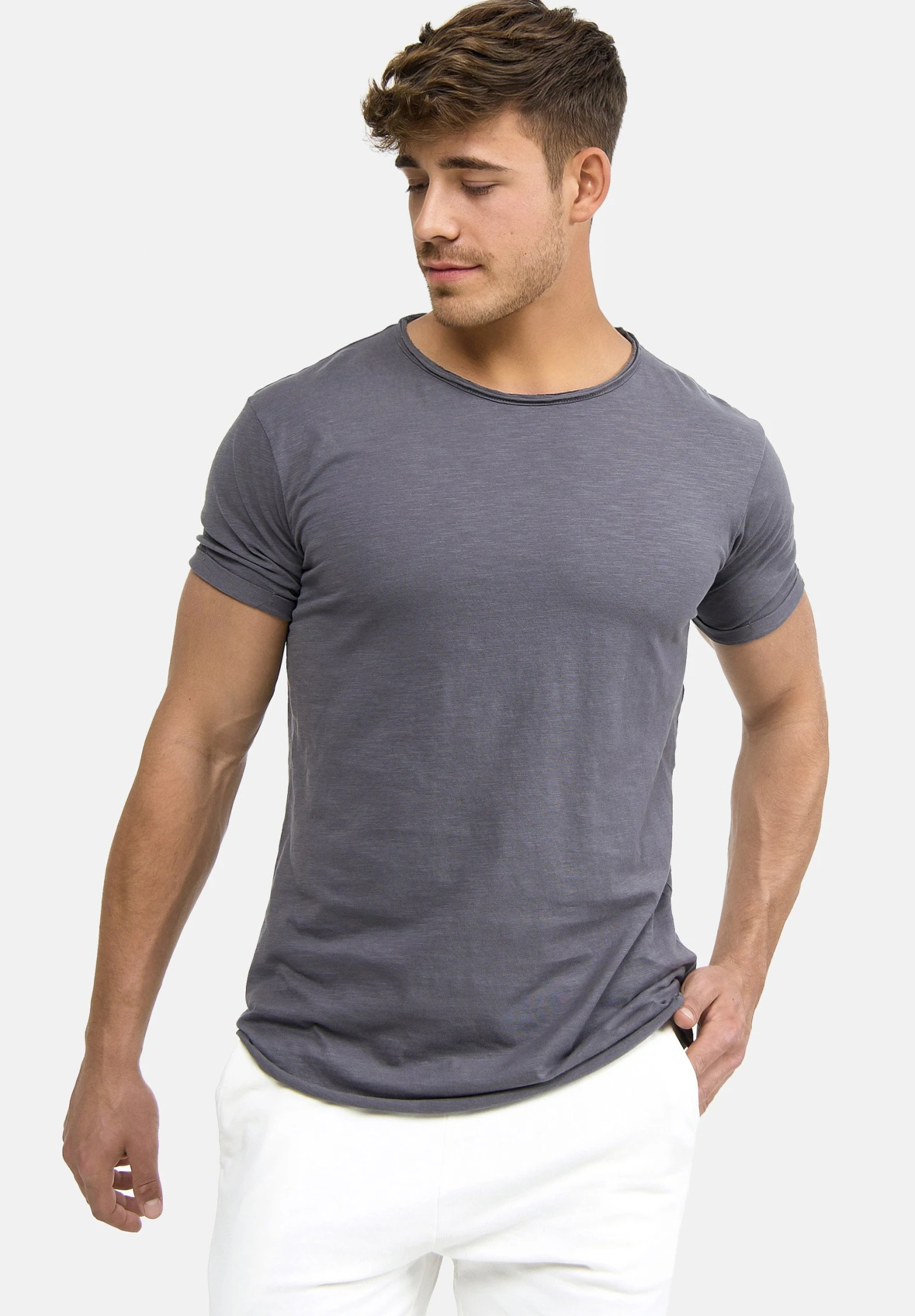 Indicode Jeans Wilbur - T-Shirt Print - Grau 1 Indicode Jeans Wilbur - T-Shirt Print - Grau