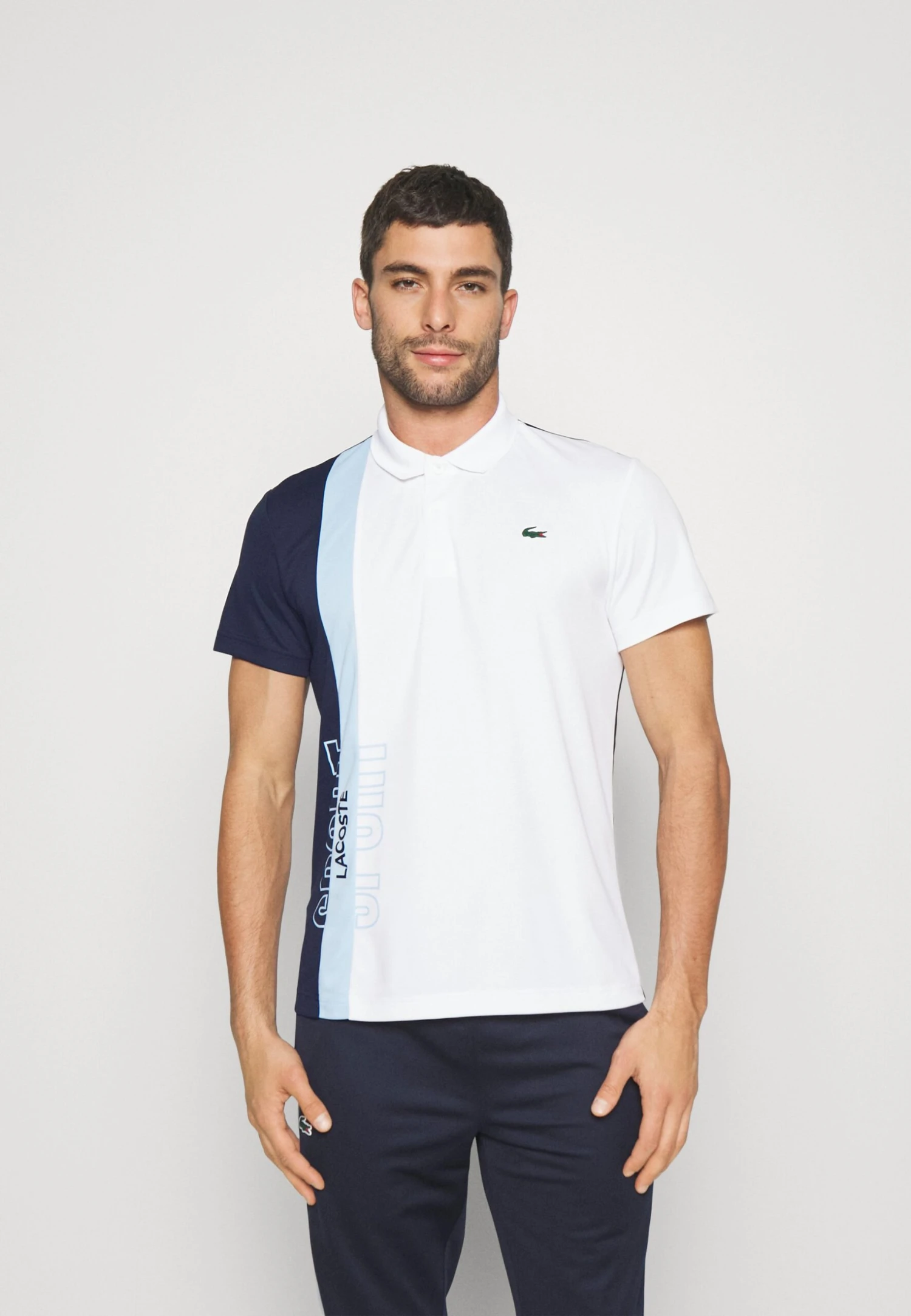 Lacoste Sport Tennis - Poloshirt - White/Navy Blue-Overview 1 Lacoste Sport Tennis - Poloshirt - White/Navy Blue-Overview