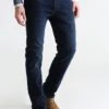 Pier One Basic - Straight Leg Jeans - Dark Blue Denim