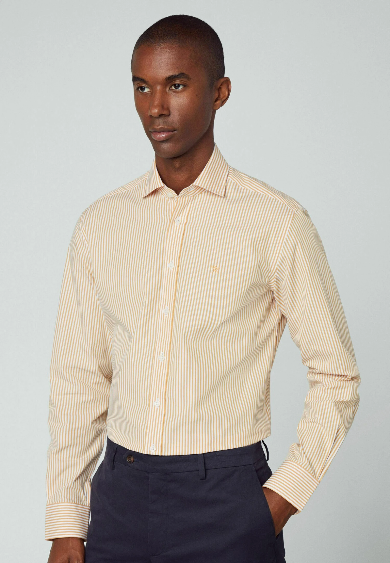 Hackett London Essential Bengal Stripe - Overhemd - White Yelow 1 Hackett London Essential Bengal Stripe - Overhemd - White Yelow