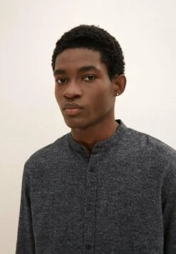 TOM TAILOR Denim Overhemd - Black/Off White Structure -Herenkledingwinkel a2d20b0f668743b181b84a4c3309f7a1