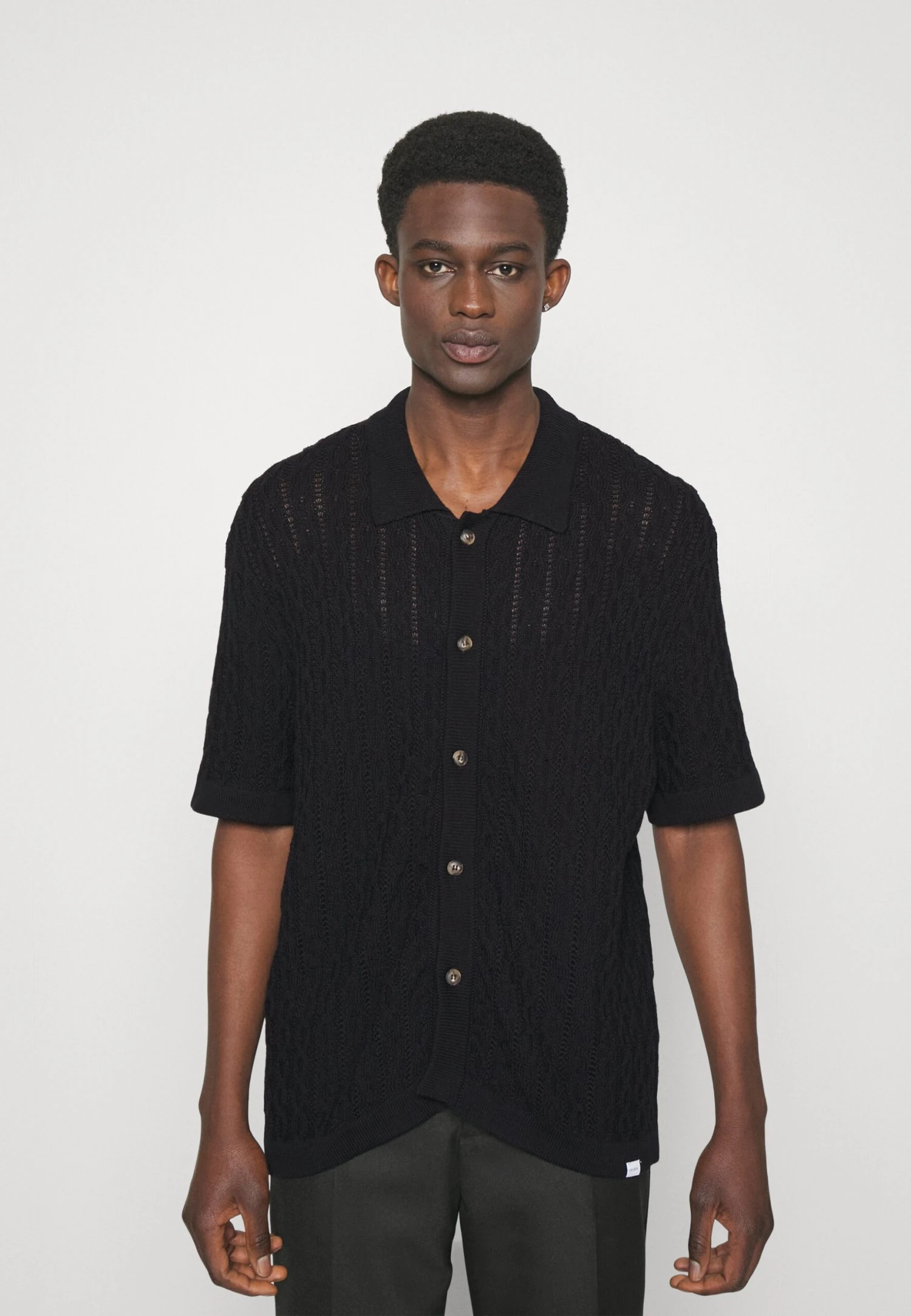 Les Deux Garrett Knitted Shirt - Vest - Black 1 Les Deux Garrett Knitted Shirt - Vest - Black