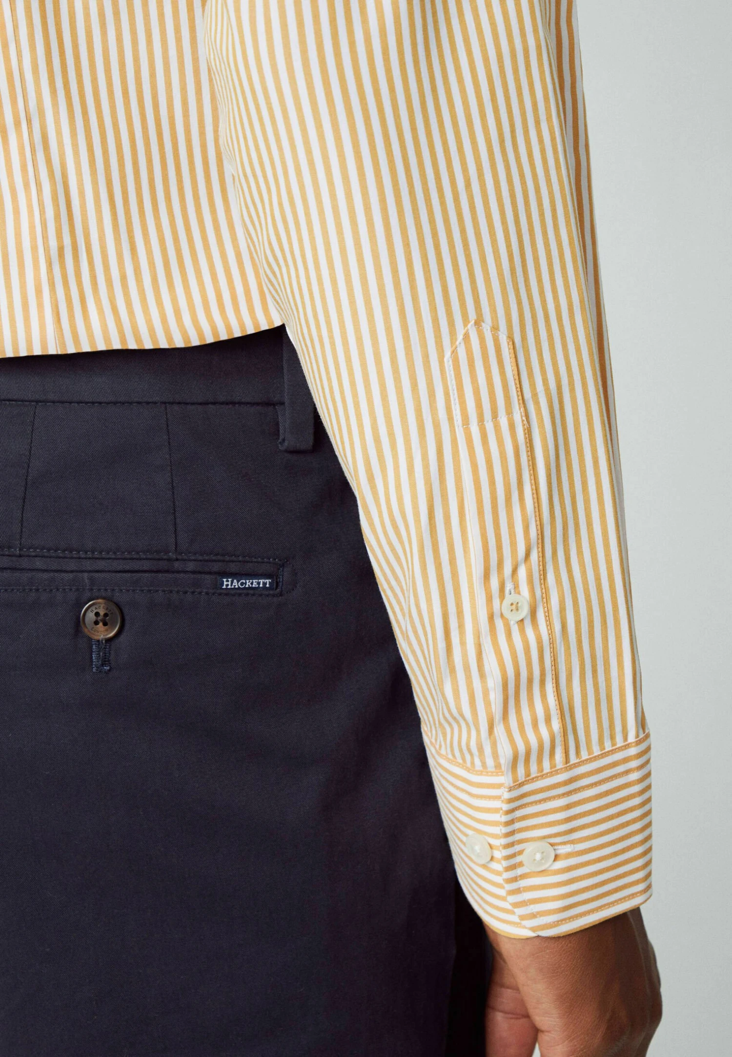 Hackett London Essential Bengal Stripe - Overhemd - White Yelow 5 Hackett London Essential Bengal Stripe - Overhemd - White Yelow - Afbeelding 5