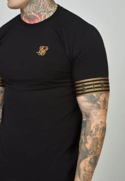 SikSilk Elastic Cuffed- T-Shirt Print - Black -Herenkledingwinkel fc6ae5e555494009ac79de7e45830b09